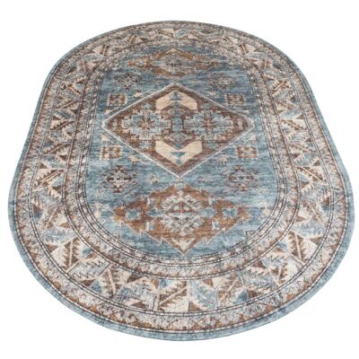 Vloerkleed Laria Blue 3 – Oval 200 x 290 cm