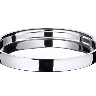 Tray Alaska (ø 40 cm) round, high-gloss polished stainless steel, serving tray, decorative tray