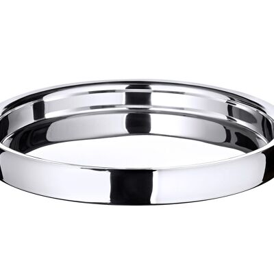 Bandeja Alaska (ø 40 cm) redonda, acero inoxidable pulido de alto brillo, bandeja para servir, bandeja decorativa