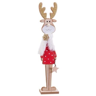 NOËL - SOCLE DE CERF EN BOIS CT721228