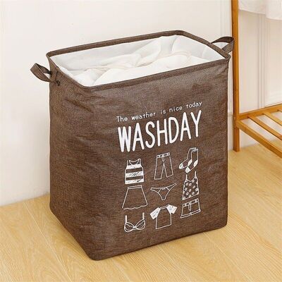 Laundry basket in brown color 43x33x54cm