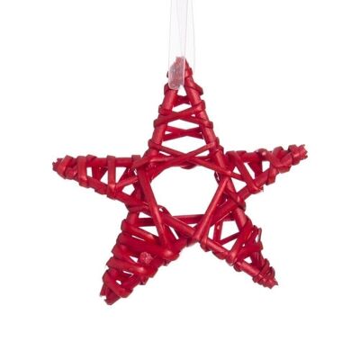 CHRISTMAS - RED WICKER STAR CT113870