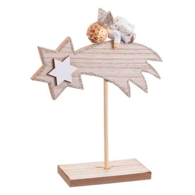 CHRISTMAS - STAR BASE WITH WOODEN ANGEL CT721230