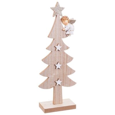 CHRISTMAS - TREE BASE WITH WOODEN ANGEL CT721229