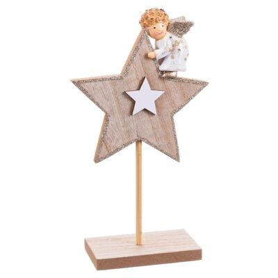 CHRISTMAS - STAR BASE WITH WOODEN ANGEL CT721231