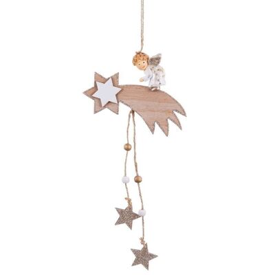 CHRISTMAS - STAR PENDANT WITH WOODEN ANGEL CT721232