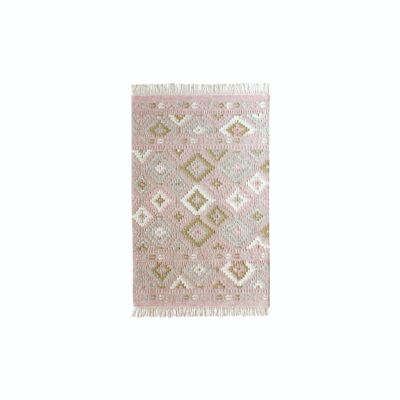 TAPIS ROSE KILIM EN JUTE LAINE DE COTON 150X100CM BLUSH