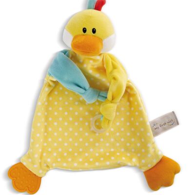 Comforter duck 25x25cm with teething ring and
