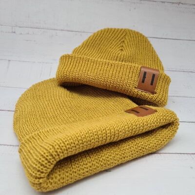 Dúo de gorros a juego para papá y niño