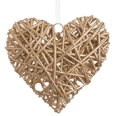 CHRISTMAS - GOLD WICKER HEART CT113896