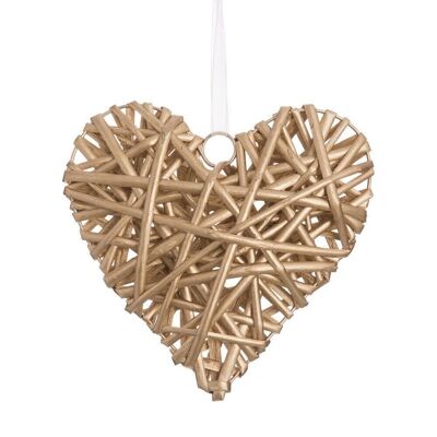 CHRISTMAS - GOLD WICKER HEART CT113900
