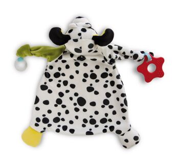 Doudou Dalmatien 25x25cm avec anneau de dentition et 2