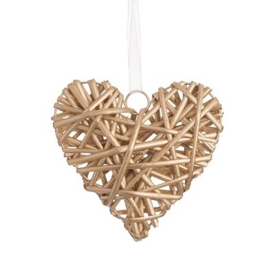 CHRISTMAS - GOLD WICKER HEART CT113904