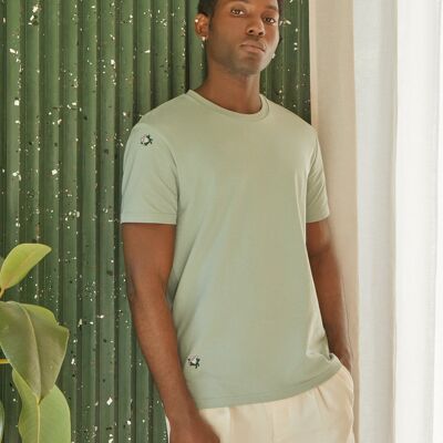 Cotton Buds Embroidered T-Shirt Aloe