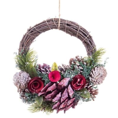 CHRISTMAS - RED PINEAPPLE HANGING WREATH CT720836