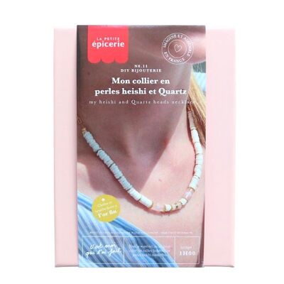Kit de joyería DIY n°11 - Collar de perlas y cuarzos My heishi