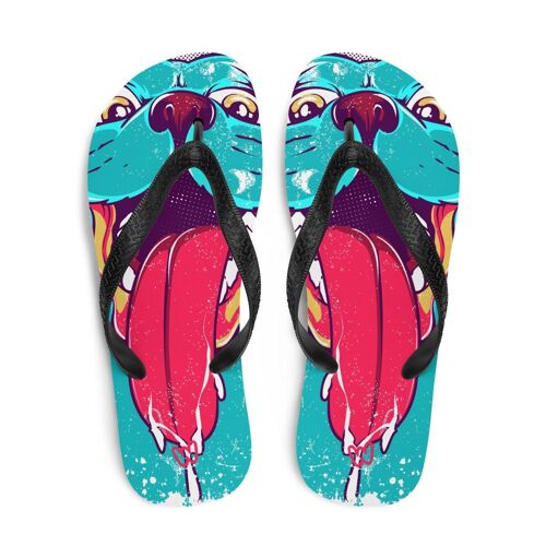 Blue Dog Flip Flops