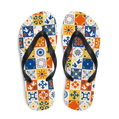 Chanclas de azulejos de colores