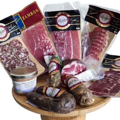 Lot découverte 10 charcuteries Corse avec plaquettes tranche fine, coppa, verrine, figatelli, saucisson chèvre et sanglier