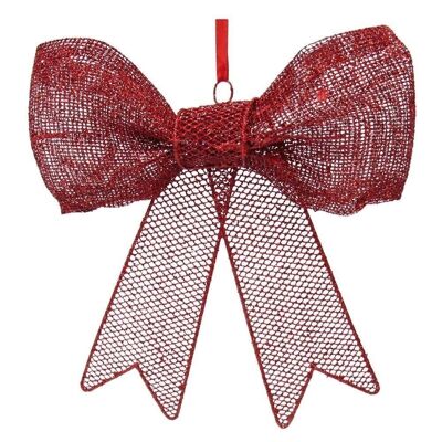 CHRISTMAS - RED METAL BOW CHRISTMAS DECORATION CT33275