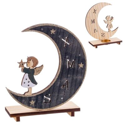 CHRISTMAS - MOON BASE WITH WOODEN ANGEL CT721089