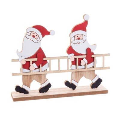 CHRISTMAS - STAND SANTA CLAUS WOODEN LADDER CT721098