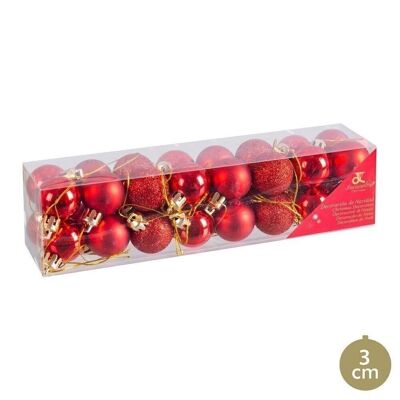 CHRISTMAS - S/32 GLOSSY, MATTE AND RED GLITTER BALLS CT116872