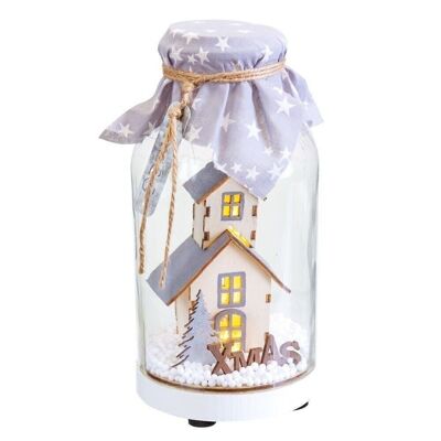 HOUSE BOTTLE WITH LIGHT CHRISTMAS DECORATION CT720666