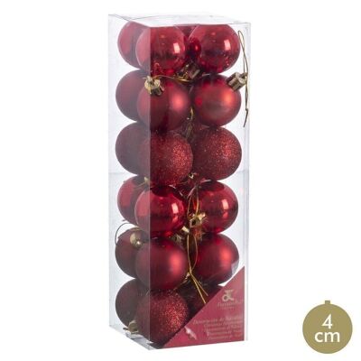 CHRISTMAS - S/24 GLOSSY, MATTE AND RED GLITTER BALLS CT116869