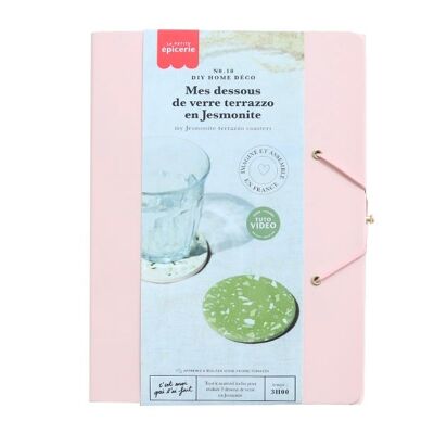 Kit DIY Home Déco n°10 - Mes dessous de verre terrazzo en Jesmonite - Vert