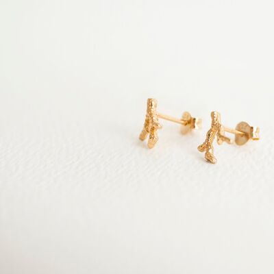 Coral Reef Gold Stud Earrings