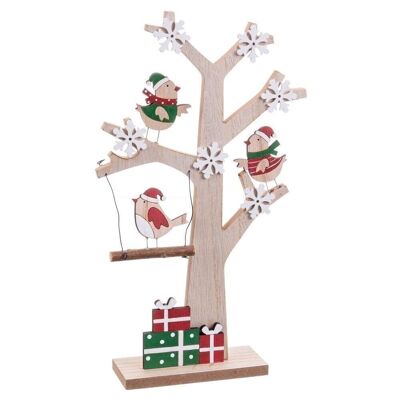 CHRISTMAS - WOODEN BIRD TREE BASE CT721059