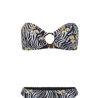 Goldenes Zebra-Bandeau-Bikinioberteil