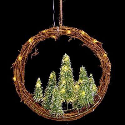 CHRISTMAS - WREATH 7 TREES AND 20 LIGHTS CT720637