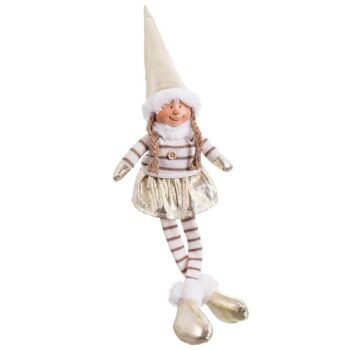 DOLL JAMBES FILLE OR TISSU DECORATION NOEL CT721271