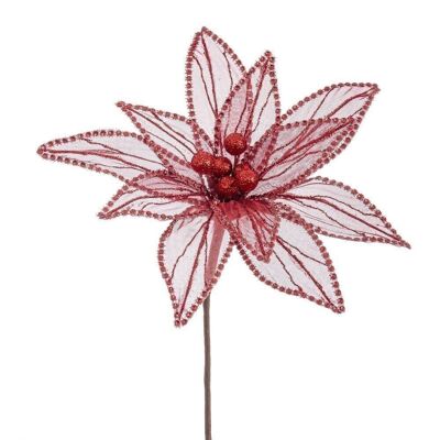 CHRISTMAS - FLOWER ''POINSETTIA'' RED FABRIC CT118455