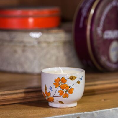 Bougie tasse à thé upcyclée "Lauvinie" - Collection nature