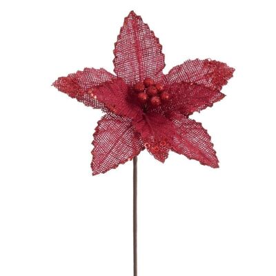 NATALE - POINSETTIA IN TESSUTO ROSSO CT118531