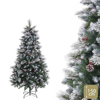 CHRISTMAS - MIXED TREE 450 BRANCHES HOLLY SNOW PVC CT118588