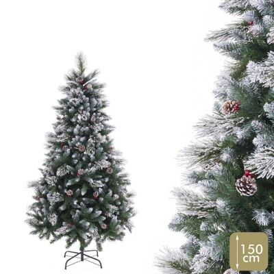 NAVIDAD - ÁRBOL MIXTO 450 RAMAS ACEBO NIEVE PVC CT118588