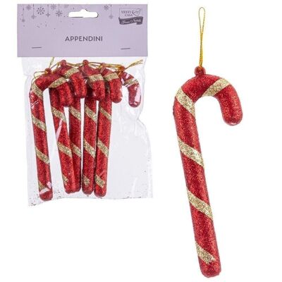 CHRISTMAS - S/5 RED-GOLD POLYFOAM CANES CT720508