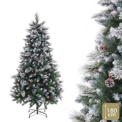 CHRISTMAS - MIXED TREE 723 BRANCHES HOLLY SNOW PVC CT118589
