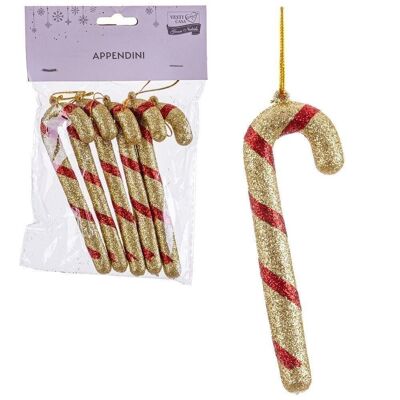 CHRISTMAS - S/5 POLYFOAM CANES GOLD-RED CT720510