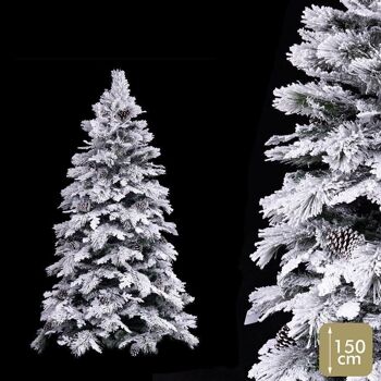 NOËL - ARBRE 272 BRANCHES ENNEIGÉES AVEC POMMES DE PIN PE-PVC CT118591 1