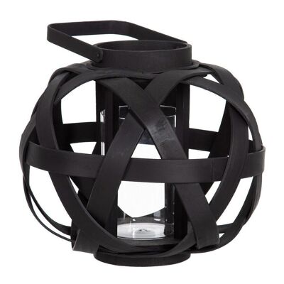 BLACK BAMBOO DECORATION CANDLE HOLDER LANTERN CT603025