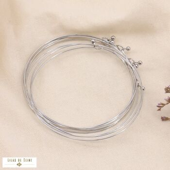 Semainier de 7 bracelets jonc ouvrable acier inox 0221088 2