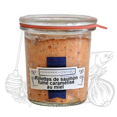 Smoked salmon rillettes caramelized with honey - 100g