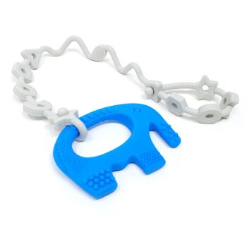 Squiggle Strap® Sangle de jouet multi-usage réglable en silicone (bleu éther et gris froid) 6