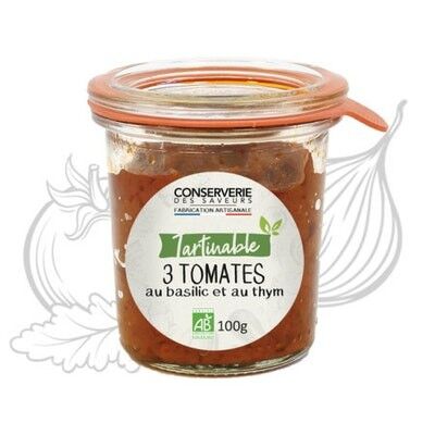 Spreadable 3 Tomatoes with basil and thyme BIO - 100g