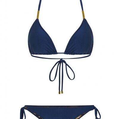 Top bikini a triangolo con volpe scura